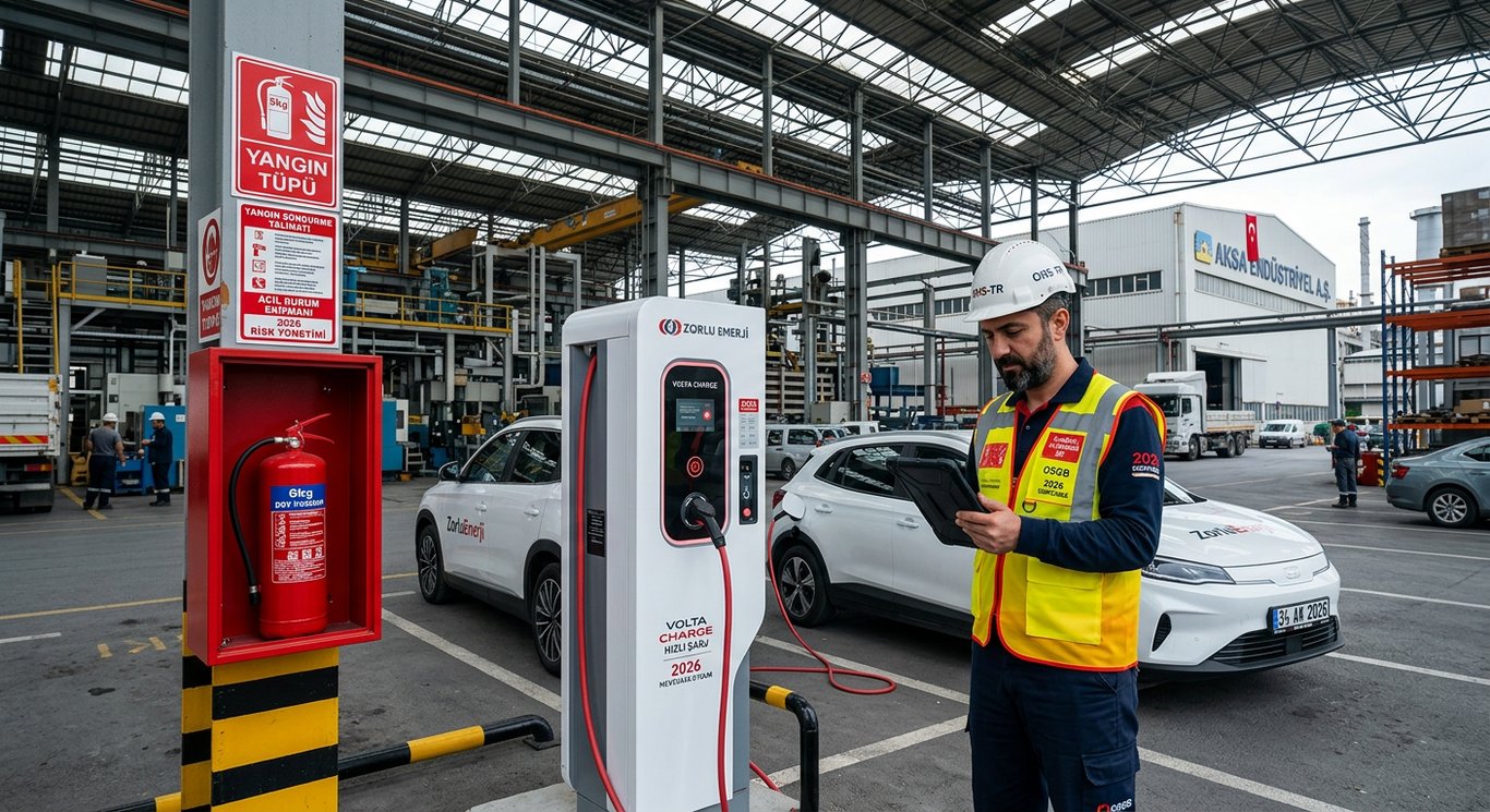 Fabrika ve İş Merkezlerinde Elektrikli Araç (EV) Şarj İstasyonları: 2026 Yangın Güvenliği Mevzuatına Uygunluk ve Risk Yönetimi