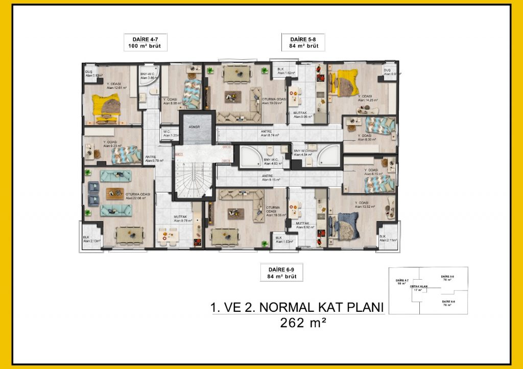 1 ve 2 Kat Planı