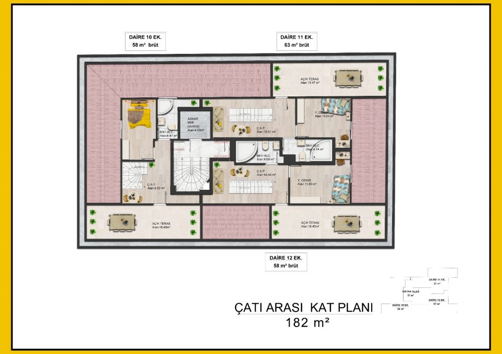 Çatı Arası Kat Planı